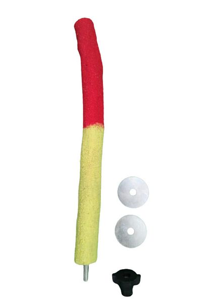 Wooden Bird Sandy Sultan Parrot Perch (yellow-red Fan)