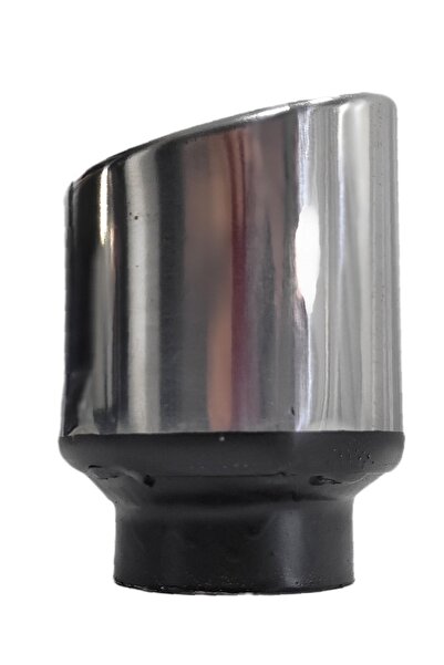 SML Dizayn 90'lık Kesik Egzoz Ucu Tekli Tek Taraf Krom Egzos Başlığı 90 Mm Te...