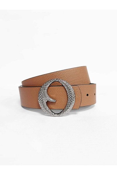 Kemerix Women's Tan-black Reversible Belt