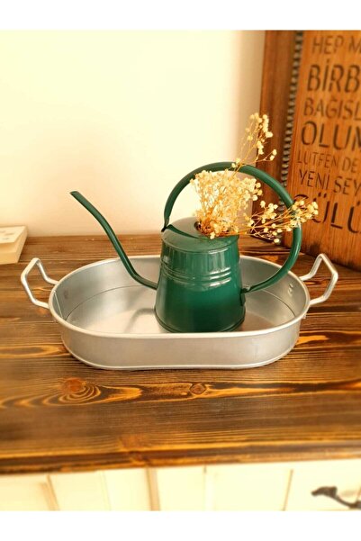 Panoramas Home Galvaniz Tepsi Vazo Sulak Ikili Set