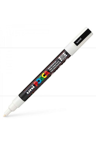 Uni Posca Marker Pc-3m - 0.9-1.3mm White