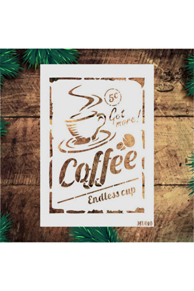 STENCİLTASARIM Stencil Tasarım Mu010 Coffee - Dekoratif Duvar Ve Eşya Boyama ...