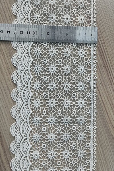 DUAYEN Güpür Dantel Kenar Beyazgül Desen 4 metre