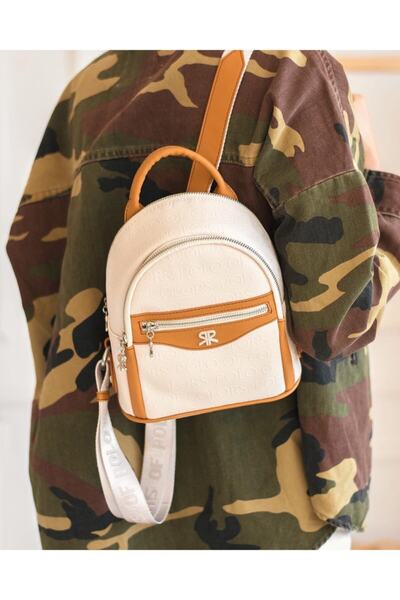 Polo Of Colors Rucsac și geantă de umăr crem pentru femei Dimensiune mică Tm704