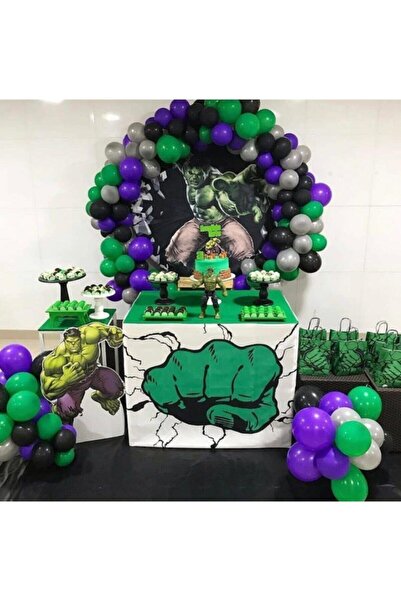 BEST PARTİ DOĞUM GÜNÜ PARTİ SÜSLERİ Hulk Adam Konsept Balon Zincir 70 Adet