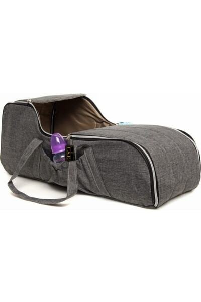 USF Carrycot Baby Carrier Stroller + Mother Baby Care Bag - Gray - Striped Gray Claret Red