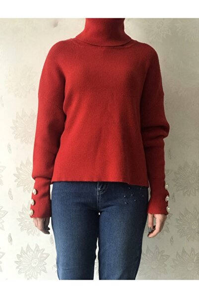 Dilvin Degaje Yaka Kol Ortası Düğmeli Kazak