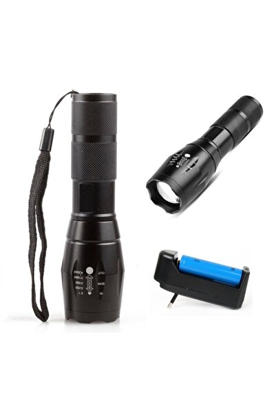 Calido Elektronik 2000 Lümen Su Geçirmez Şarjlı Zoomlu Güvenlik El Feneri Işı...