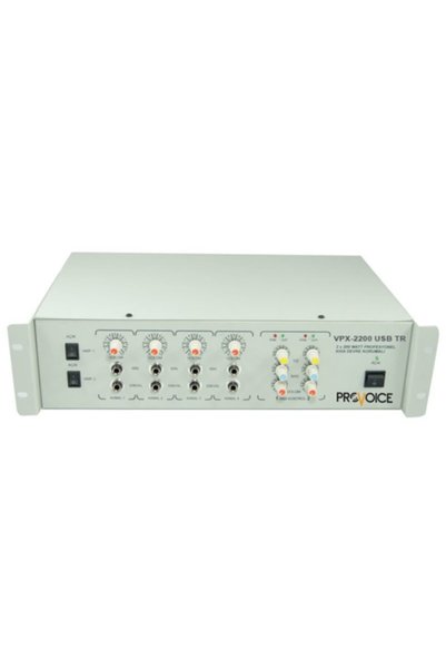Provoice Vpx-2200 Usb Tr 2x200 Watt 4 Kanallı Trafolu Anfili Mikser