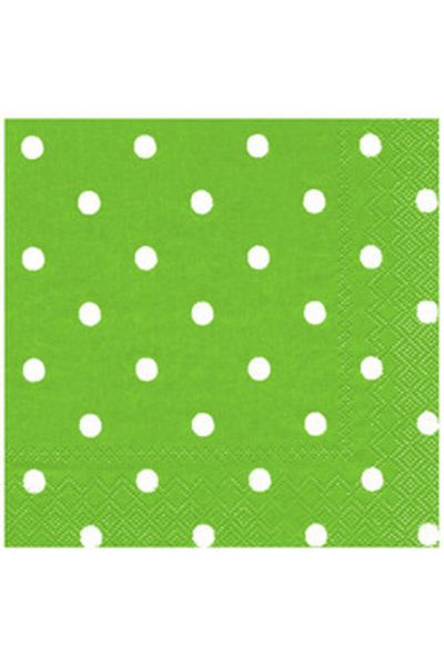Roll-Up Green Polka Dot Paper Napkin