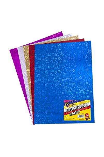hobi24 Red Apple A4 10'lu Yıldızlı Hologramlı Kağıt