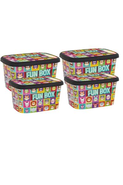 Asfaravm Oyuncak Saklama Kutusu Funboks 4 Lü Büyük Set