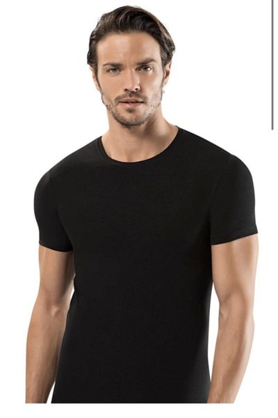 Erdem Men's Black Short Sleeve Lycra Bodysuit 3-Piece