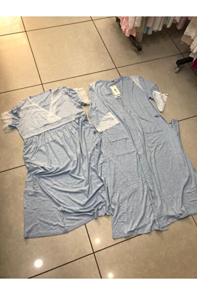 Anıl Kadın Mavi Yeni Sezon Hamile Lohusa Gecelik Sabahlık Takım