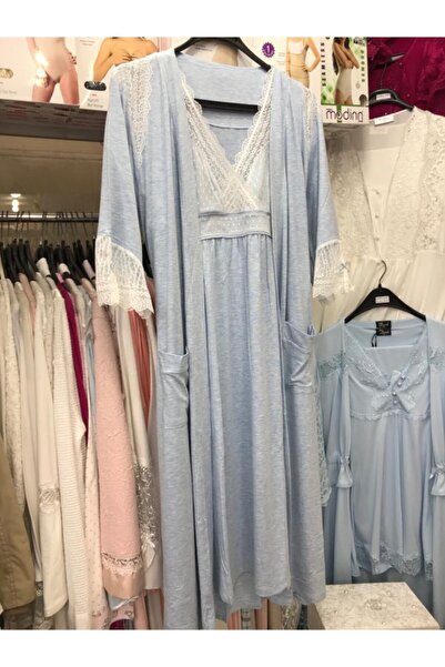 Anıl Kadın Mavi Yeni Sezon Hamile Lohusa Gecelik Sabahlık Takım