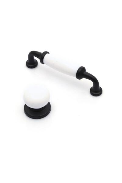 HAN Mâner de lux din porțelan Negru Alb 96mm