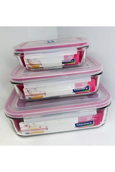 Glasslock Storage Container 3 Pieces