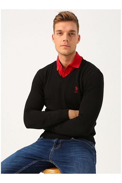 U.S. Polo Assn. Pulover pentru bărbați negru