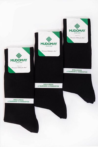 mudomay 6 пакета безшевни бамбукови сезонни черни мъжки чорапи Corespun 26001