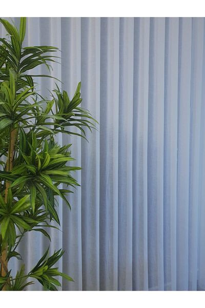 De'Vor High Quality Linen Look Tulle Normal Pleat Curtain