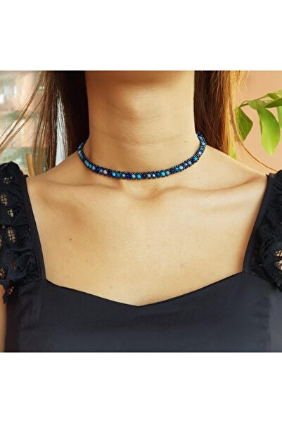 Handmade By HLY قلادة مطرقة مصنوعة يدويًا بتفاصيل حجر كريستال