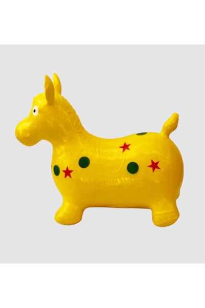 Genel Markalar Sarı Şişme Eşek Zıp Zıp Pilates & Jimnastik Hayvanı At Eşek Çocuk Bebek Oyuncak