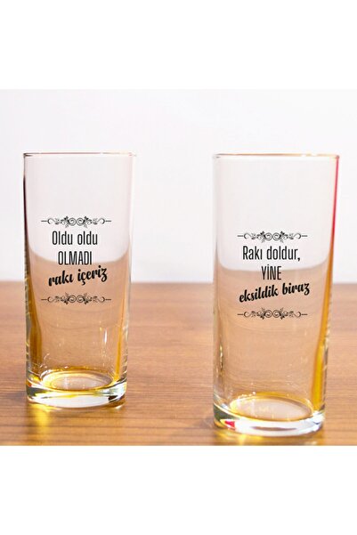 hediyekralı Söz Baskılı 2'li Rakı Bardağı Hdy Rb T5
