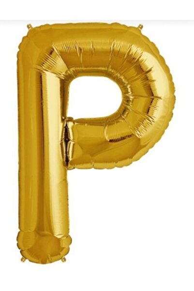 Şeker Adası P Letter Foil Balloon Gold Gold 100 Cm, Birthday, Birthday, Party...