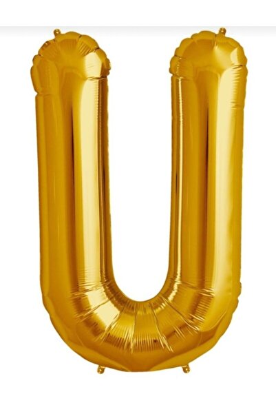 Şeker Adası U Letter Foil Balloon Gold Gold 100 Cm, Birthday, Birthday, Party...