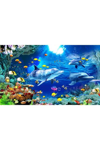 OrhunStore Çocuk Balık 3d Poster - 3 Boyutlu Tek Parça Duvar Kağıdı