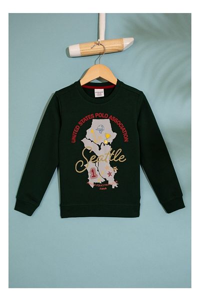 U.S. Polo Assn. Boy's Green Sweatshirt
