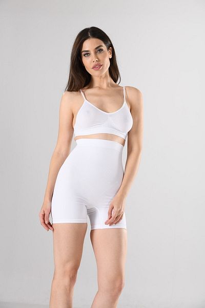 ModaLaya Corset anti-alunecare alb cu talie înaltă pentru femei