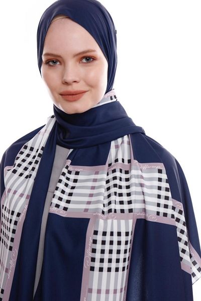 Differenza Line Medina Silk Shawl Navy Blue