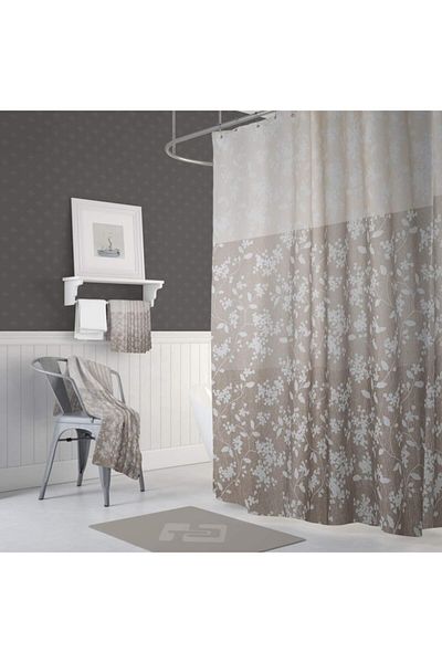 Zethome 4247 Μοντέλο Κουρτίνα Μπάνιου - 2x120x200, Διπλό Πτερύγιο, Δαχτυλίδι Δώρο, Καφέ Κουρτίνα Καμπίνας Ντους
