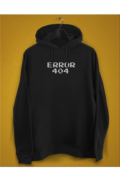 YEACHY Ανδρικό φούτερ με στάμπα με κουκούλα Error 404