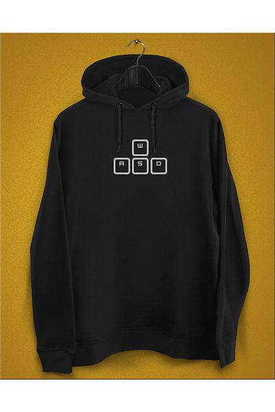 YEACHY Ανδρικό φούτερ με στάμπα σε μαύρο χρώμα Gamer