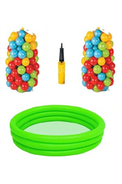 BESTWAY 122 cm Havuz 200 Adet Havuz Topu Ve Havuz Şişirme Pompası 3'lü Set