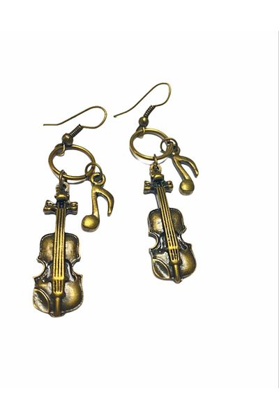 Herşey Nota Violin Note Earrings