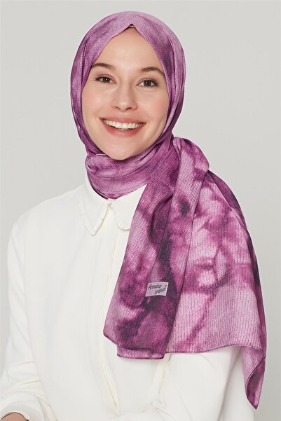 Armine TREND Kadın  Mor Modal Bulut Desen Şal  22