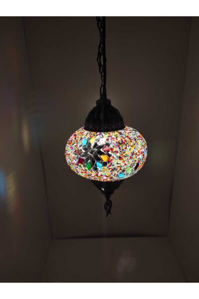 alaca gül Osmanlı Otantik Mozaik Tekli Tavan Sarkıt Avize