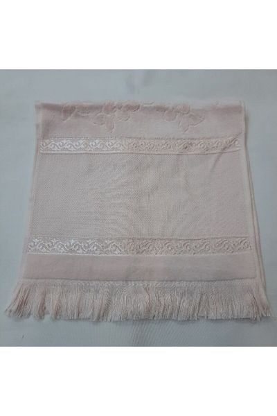 BERKAY Fringed Clover Motif Intermediate Etamine Velvet Kitchen Towel from Sun Tekstil 30x50 Cm