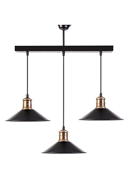 Rsylight Rys Retro Masa Üstü Sıralı Dekoratif 3 Lü Rustik Sarkıt Avize En:60 Cm