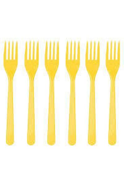 BALOONCENTER Yellow Plastic Fork Set of 25