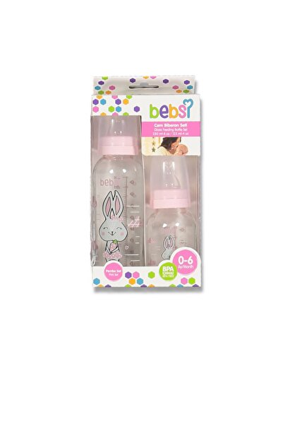 Bebsi Pembe Cam Biberon Seti 2li