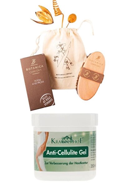 Krauterhof Selülit Karşıtı Jel 250 Ml + Botanica Comfort Selülit Karşıtı %100 Doğal At Kılı Fırçası
