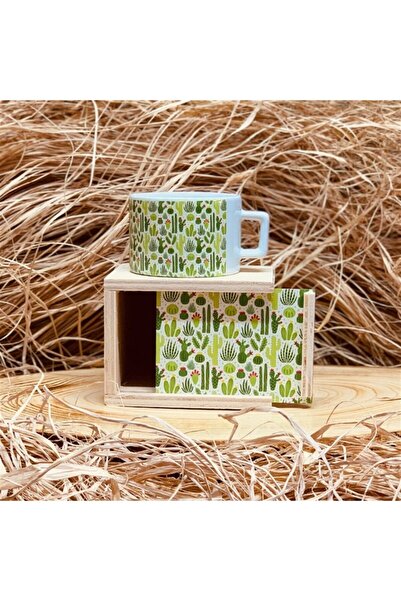 MOBGİFT Kaktüs Tasarımlı Kutulu Kupa Sürpriz Hediyeli