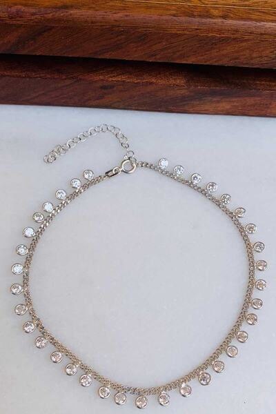 Artuklu Telkari Sallantılı Rodyum Kaplama Trend Model Zirkon Taşlı Halhal Gümüş