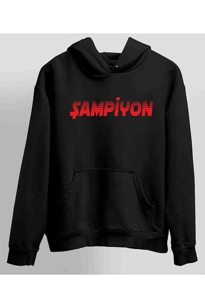 venüsdijital Φούτερ με κουκούλα Unisex Black Champion
