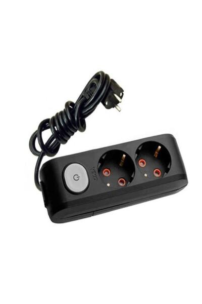 VİKO Multi-let 2 Li Siyah Anahtarlı Çocuk Korumalı Grup Priz 2 Mt