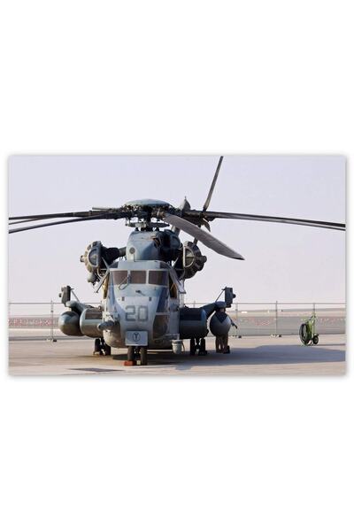 Cakatablo Ahşap Tablo Sikorsky Askeri Helikopter (25x35 Cm Boyut)